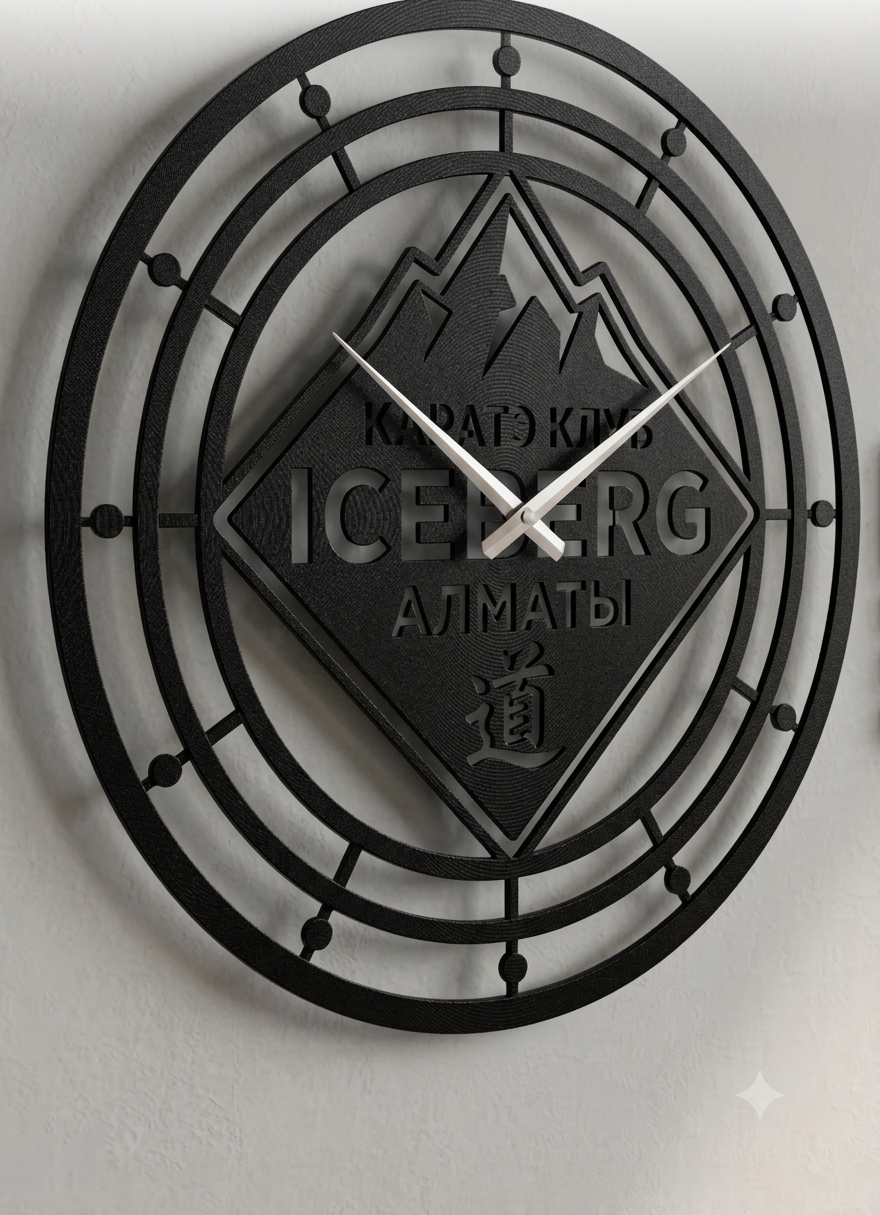 Черные настенные часы Iceberg Алматы
