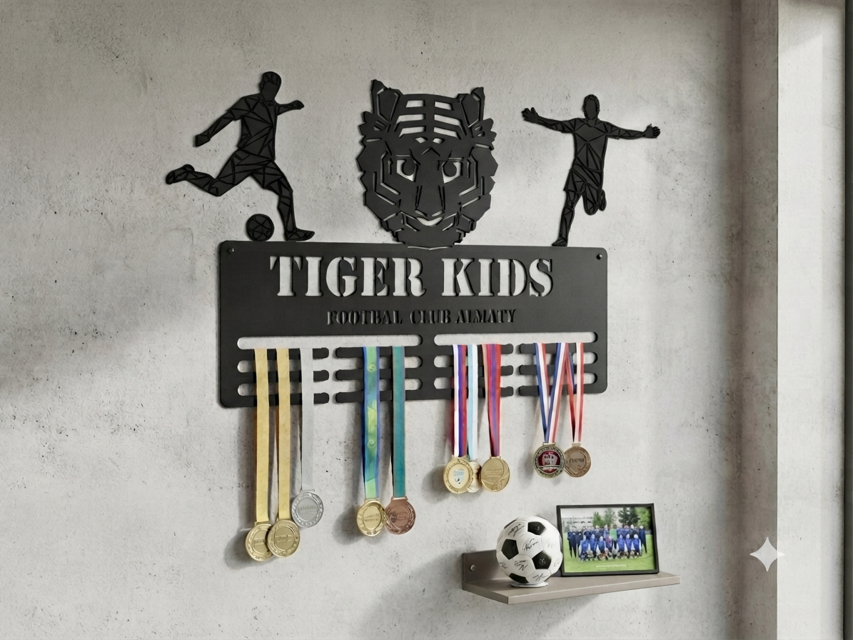 Футбольная медальница Tiger Kids с медалями